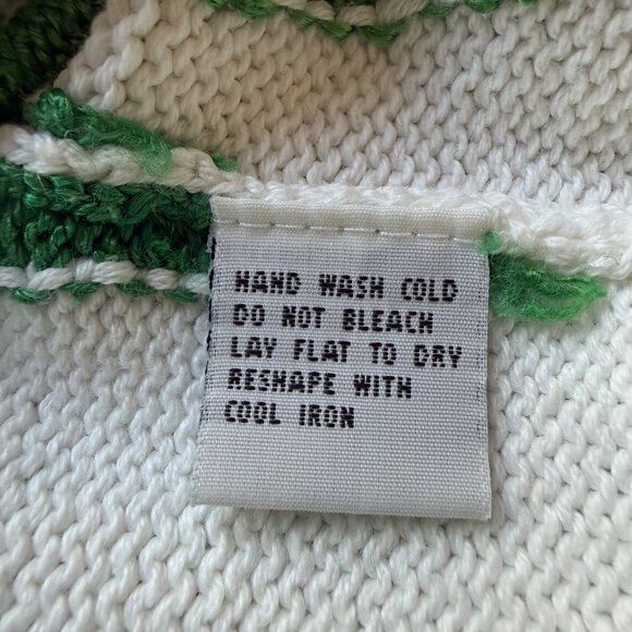 Vintage Talbots Size PS White Cotton Silk Blend Butterfly Ladybug Knit Cardigan - Picture 10 of 16